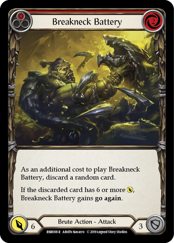 Breakneck Battery (Red) [RNR008-R] (Rhinar Hero Deck)  1st Edition Normal