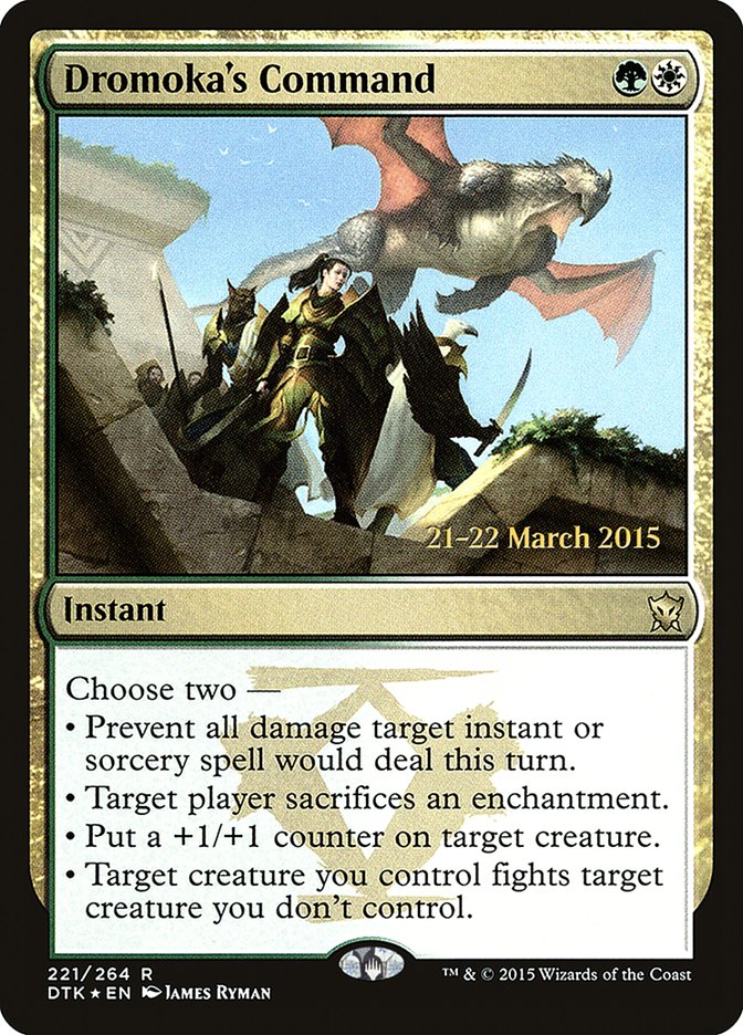 Dromoka's Command  (Prerelease) [Dragons of Tarkir Prerelease Promos]