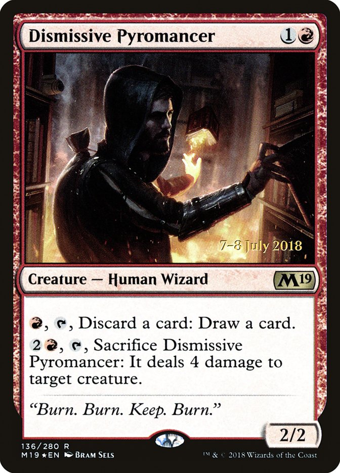 Dismissive Pyromancer  (Prerelease) [Core Set 2019 Prerelease Promos]