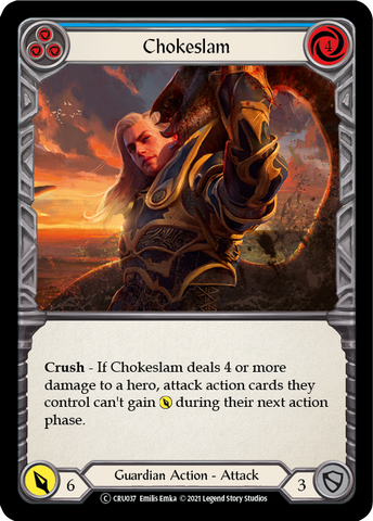 Chokeslam (Blue) [U-CRU037] (Crucible of War Unlimited)  Unlimited Rainbow Foil